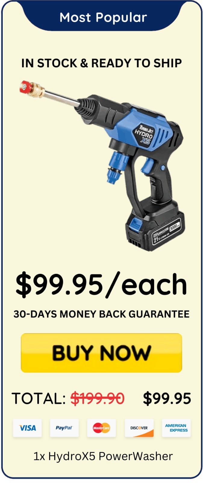 Hydrox5 Power Washer offer price 